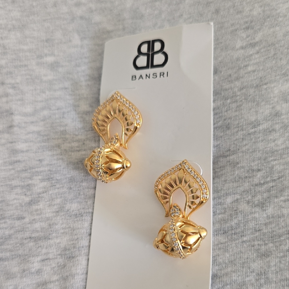 NWT Gold Earrings with Crystal Accents